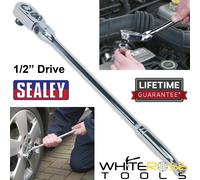 Sealey Ratchet Socket Wrench Flexi Head 445mm 1/2" Drive Pear Head Flip Reverse
