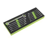 Sealey Ratchet Combination Spanner Set 12pc Metric S0634 C8-BWR