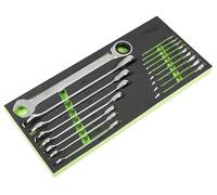 Sealey S01156 Siegen Combination Ratchet Spanner Set 17pc