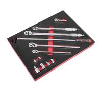 Sealey Ratchet Torque Wrench Breaker Bar & Socket Adaptor Set Tool Tray TBT45