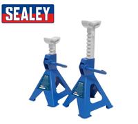 Sealey Ratchet Type Axle Stands (Pair) VS2002BL – 2 Tonne Capacity per Stand – Blue