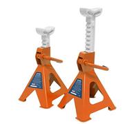 Sealey Ratchet Type Axle Stands Pair - 2 Tonne Capacity Each - ORANGE Steel Base