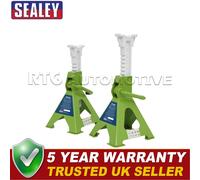 Sealey Ratchet Type Axle Stands (Pair) 3 Tonne Capacity per Stand Hi-Vis Green