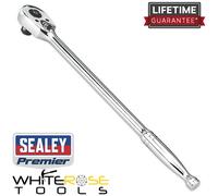 Sealey Ratchet Wrench Long Pattern 375mm 1/2"Sq Drive Pear-Head Flip Reverse