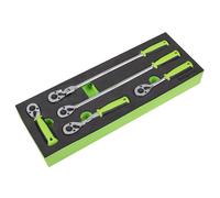 Sealey Ratchet Wrench Set 1/4"Sq 5pc Drive Flip Reverse Comfort Grip S01290