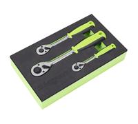 Sealey Ratchet Wrench Set 3pc 1/4" 3/8" and 1/2" Standard Length S01331