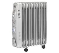 Sealey RD2500T 11-Element Oil Filled Radiator with Timer 2500W/230V