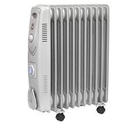 Sealey RD2500T Oil Filled Radiator 2500W/230V 11 Element with Timer