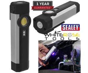 Sealey Rechargeable Aluminium Pocket Light Leak Detector UV 3W COB 220 Lumens