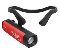Sealey Rechargeable Side Mount LED Head Torch Black / Red
