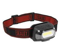 Sealey Rechargeable Head Torch with Auto-Sensor, 8W COB LED, 500lm - HT08R, Red