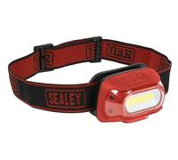 Sealey Rechargeable Head Torch with Auto-Sensor 8W COB LED - Red