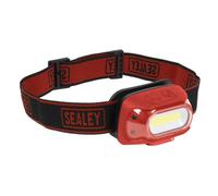 Sealey Rechargeable Head Torch With Auto-Sensor 8W Cob Led - Red