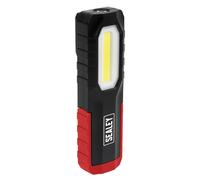 Sealey LED Inspection Light Torch LED301 – Rechargeable 3-in-1, 180° Magnetic Stand, Black/Red