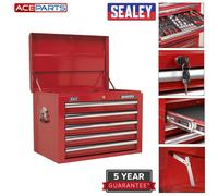 Topchest 5 Drawer with Ball-Bearing Slides - Red