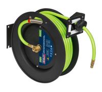 Sealey Retractable Air Hose Metal Reel 15mtr Ø10mm ID High Vis TPR Hose