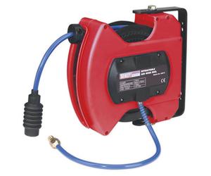 Sealey Retractable Air Hose Reel 12 Metres 6.5mm Id Pu Hose Heavy Duty Sa812