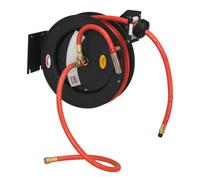 Sealey Retractable Air Hose Steel Reel 8M 10mm Id Rubber Hose 3/8" Bsp Sa84