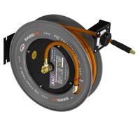 Sealey High Visibility Hybrid Air Hose and Smooth Retraction Steel Reel 10mm 20m