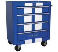 Sealey Retro Style 4 Drawer Roller Cabinet Blue / White