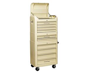Sealey Retro/Vintage Style Topchest, Mid-Box Tool Chest & Rollcab Combination 10 Drawer Cream AP28COMBO2