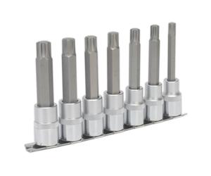 Sealey Ribe Socket Bit Set 7pc 1/2"D 100mm M8 M9 M10 M11 M12 M13 M14 AK6235