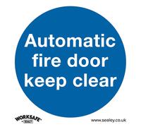 Worksafe Safety Sign - Automatic Fire Door Keep Clear-plastic-pack of 10