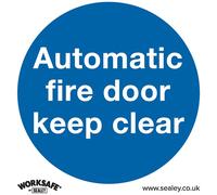 Sealey Rigid Plastic Automatic Fire Door Keep Clear Sign Pack of 10 80mm 80mm Standard