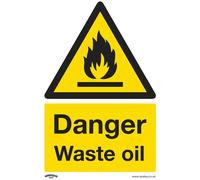 Sealey Rigid Plastic Danger Waste Oil Sign Pack of 10