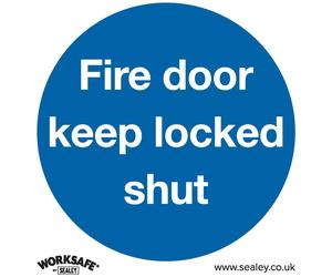 Sealey Rigid Plastic Fire Door Keep Locked Shut Sign