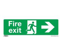 Sealey Rigid Plastic Fire Exit Arrow Right Sign 300mm 100mm Standard