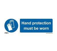 Sealey SS6P10 Mandatory Safety Sign - Hand Protection Must Be Worn - Rigid Plastic - Pack Of 10