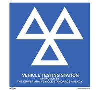 Warning Safety Sign - MOT Testing Station - Rigid Plastic - Pack of 10