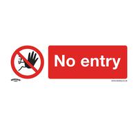 Sealey SS14P1 Prohibition Safety Sign - No Entry - Rigid Plastic