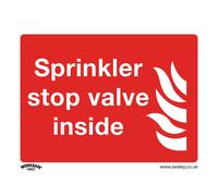 Worksafe Safety Sign - Sprinkler Stop Valve - Rigid Plastic-pack of 10