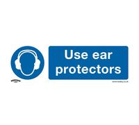 Sealey SS10P10 Mandatory Safety Sign - Use Ear Protectors - Rigid Plastic - Pack Of 10