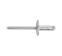 Sealey Large Flange Multi Grip Aluminium Rivets 4.8mm 27mm Pack of 100