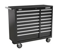 Sealey Rollcab 16 Drawer with Ball Bearing Runners Heavy Duty - Black Tool Chest