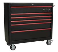 Sealey Sealey AP41206BR Rollcab 6 Drawer Wide Retro Style (Black and Red)