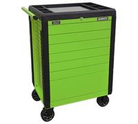 Sealey Rollcab 7 Drawer Push-To-Open Hi-Vis Green