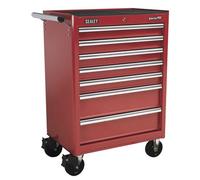 Rollcab 7 Drawer with Ball-Bearing Slides - Red