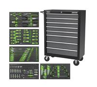 Sealey Rollcab 8 Drawer with 145pc Tool Kit - Black/Grey AP35TBCOMBO3