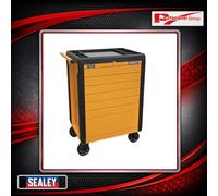Sealey Rollcab Tool Cabinet Storage 7 Drawer Push-To-Open HiVis Orange APPD7O