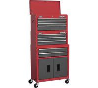 Sealey Roller Cabinet, Mid Chest and Top Chest Combination Red