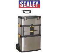 Sealey Rolling Mobile Stainless Steel/Composite 3 Compartment Tool Box AP855