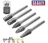 Sealey Rotary Burr Kit Tungsten Carbide Power Tool Cutting 5pc