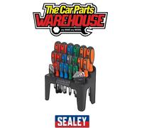 Sealey S01090 Hex Key with Screwdriver Bit Set, 44 Pieces