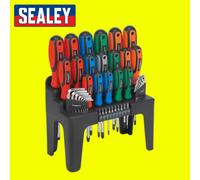 Sealey S01090 44pc Screwdriver, Hex Key & Bit Set Contoured Soft Grip Handles