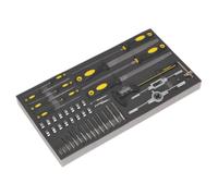 Sealey S01132 Tool Tray With Tap & Die File & Caliper Set 48Pc
