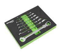 Sealey S01143 Flexi-Head Combination Ratchet Spanner Set 7pc